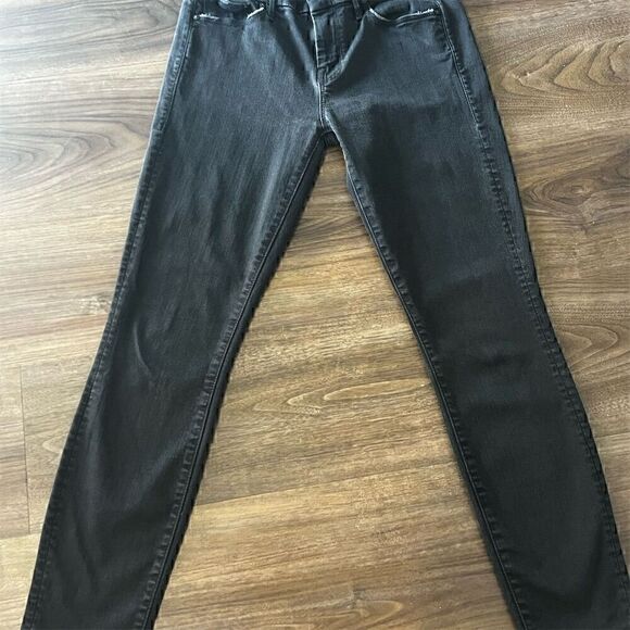 MOTHER The Looker Crop Skinny Jeans Black Denim Women's Size 25 Five-Pocket - Picture 2 of 11